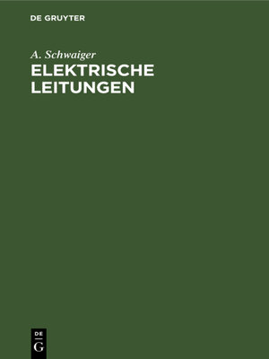 cover image of Elektrische Leitungen